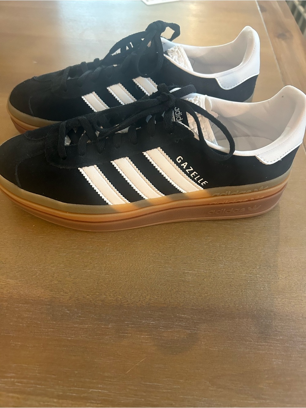 adidas Gazelle Men’s Black, White & Gum Low-Top Sneakers